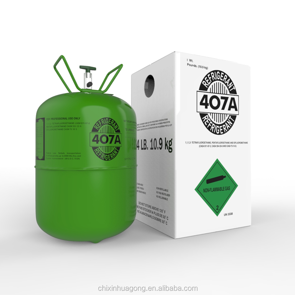 Газовый хладагент R407A, газовый хладагент R407A, газовый баллон, цена, 11,3 кг, одноразовый баллон R407C R407F R407H
