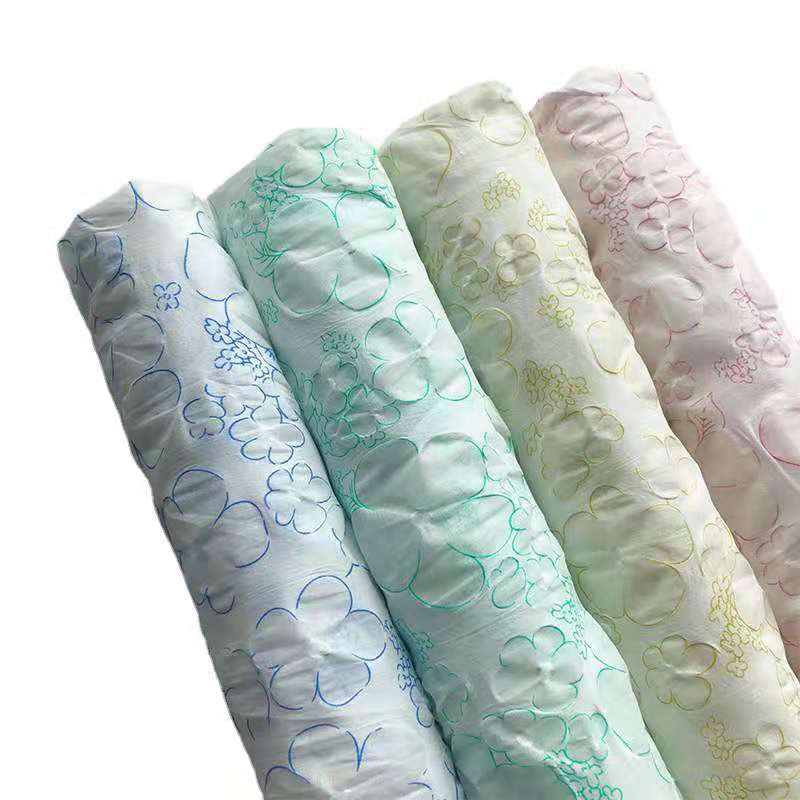 summer Daisy cotton bubble print fabric 2021 new sling floral dress fabric