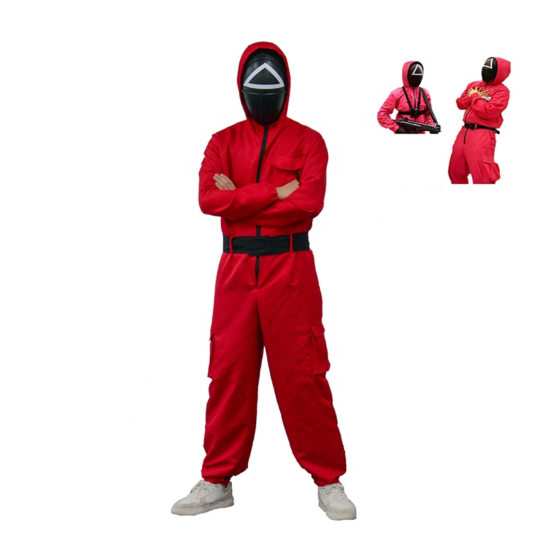 Korean TV series squid game cosplay clothes halloween costumes Same paragraph red Jumpsuits squid game costume