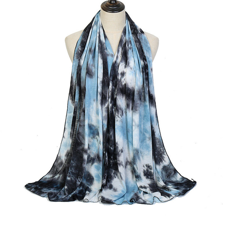 New style Latest Stylish Islamic Muslim Women Lady Scarves custom modal jersey tie dye stretch hijab scarf