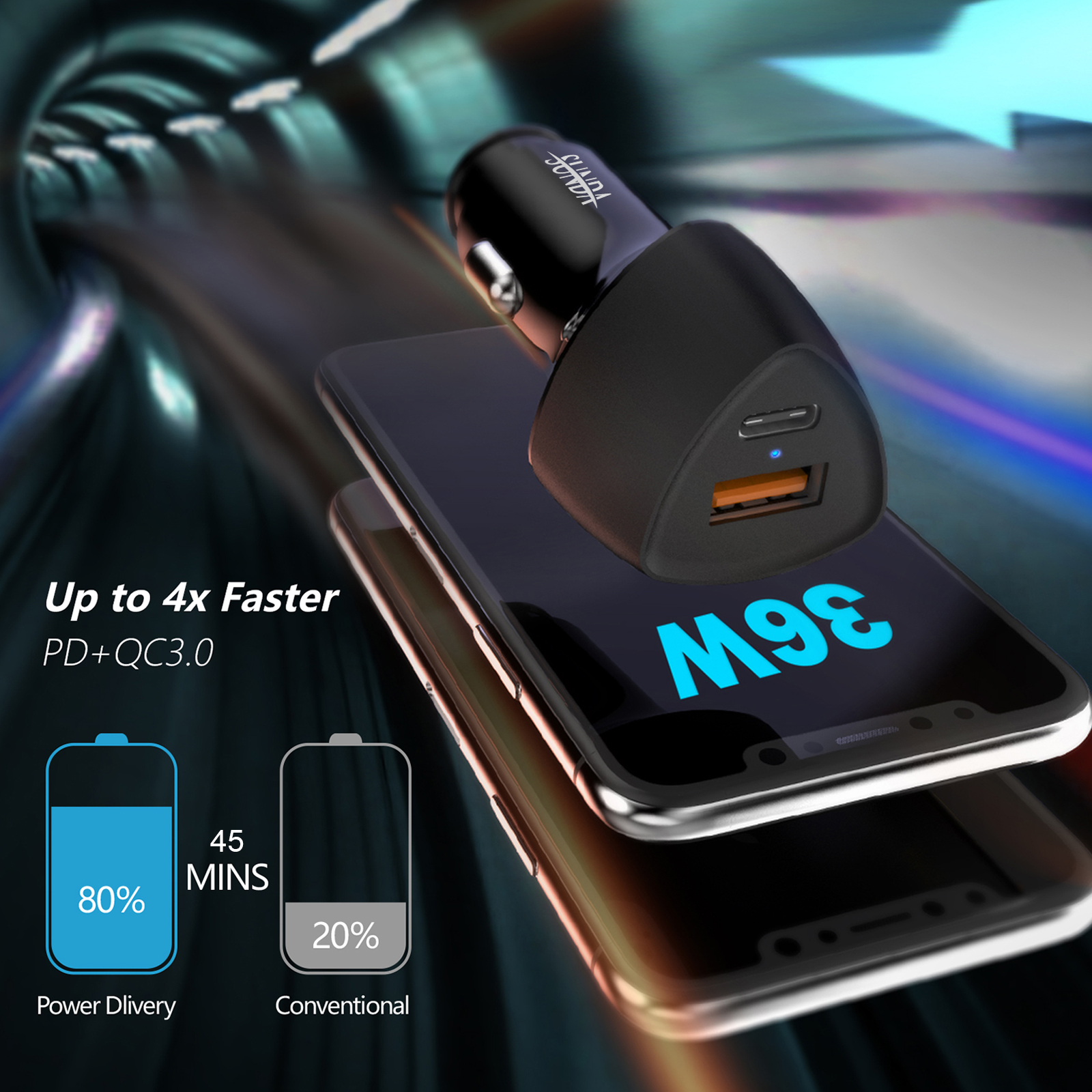 Оптовая продажа, автомобильное зарядное устройство USB для мобильного телефона, быстрая зарядка QC и PD 3,0, автомобильное зарядное устройство USB