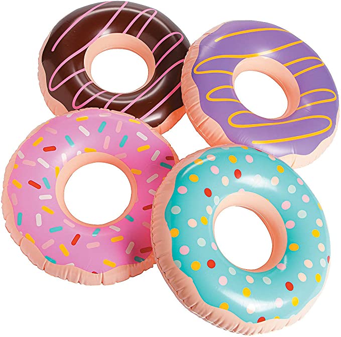 Inflatable Donut Pool Float tube Large Single Swim Ring with frosted Strawberry Chocolate Pattern 120cm in diameter