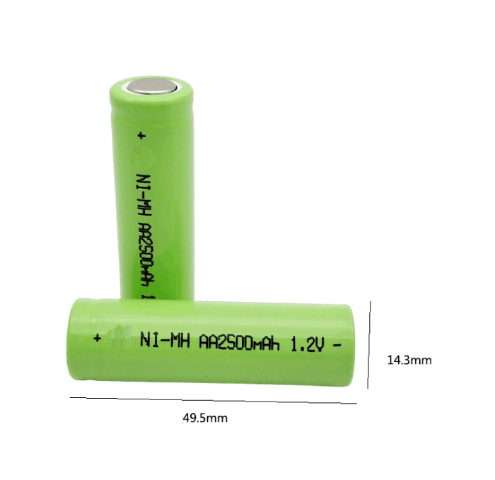Высокий стандарт Ni-, Mh AA 1,2 v 2500mAh аккумулятор