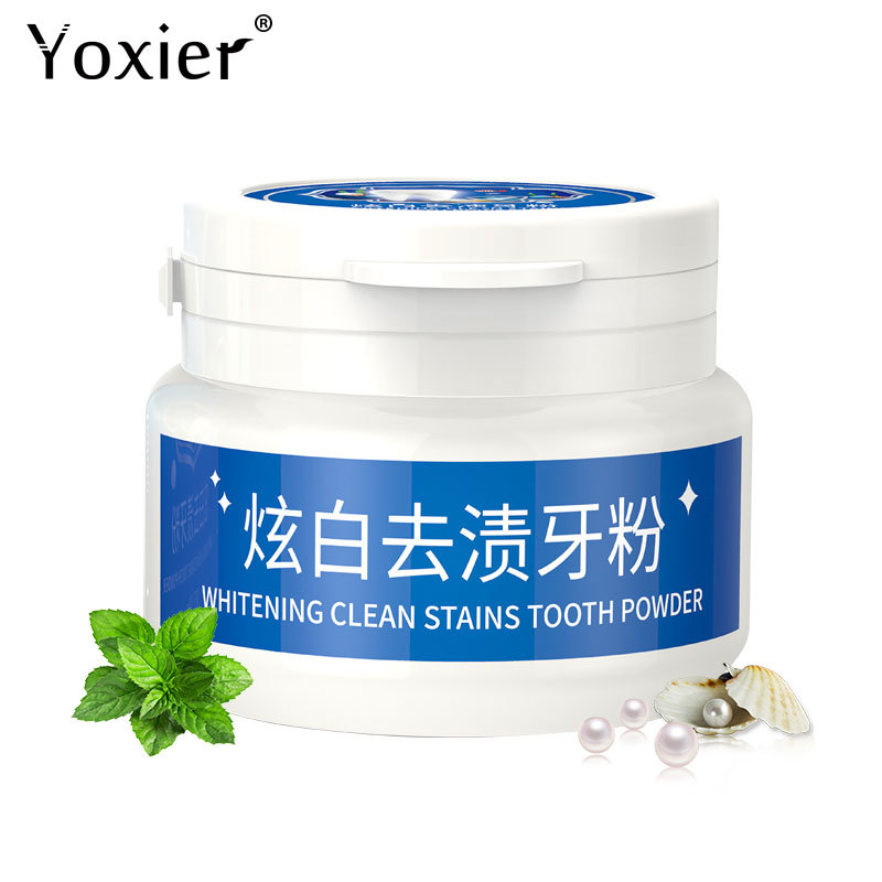 Yoxier Whitening Tooth Powder Clean Stains Oral Hygiene Brighten Teeth Cleaning Tartar Breath Oral Treatments Care