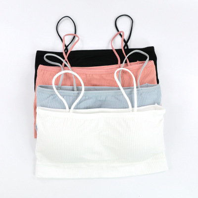 Hot sale backless nylon spandex seamless padded sport bra
