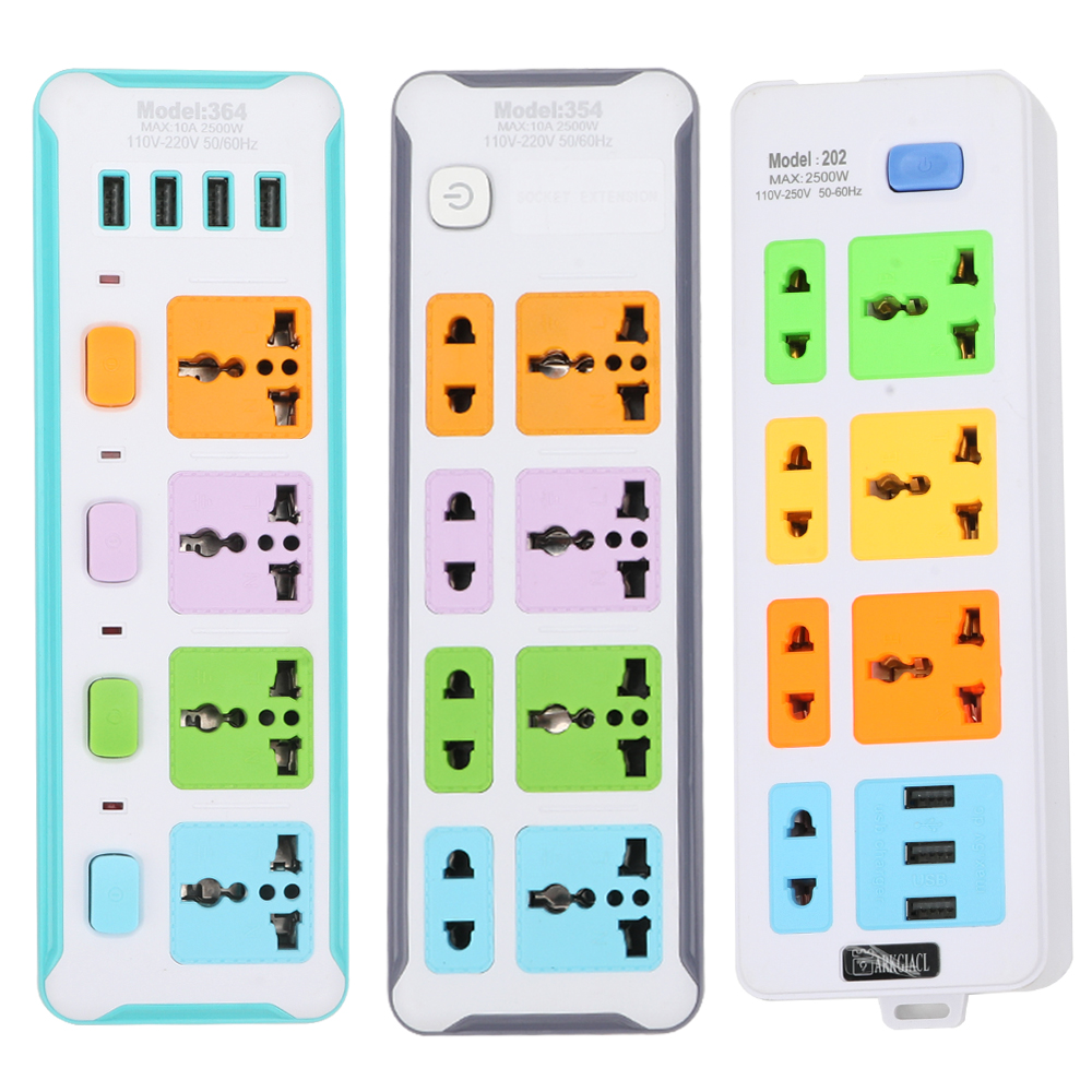Новинка, лидер продаж, свинцовые шнуры 10A 2 м 3 м 5 м, USB-адаптер для защиты от перенапряжения