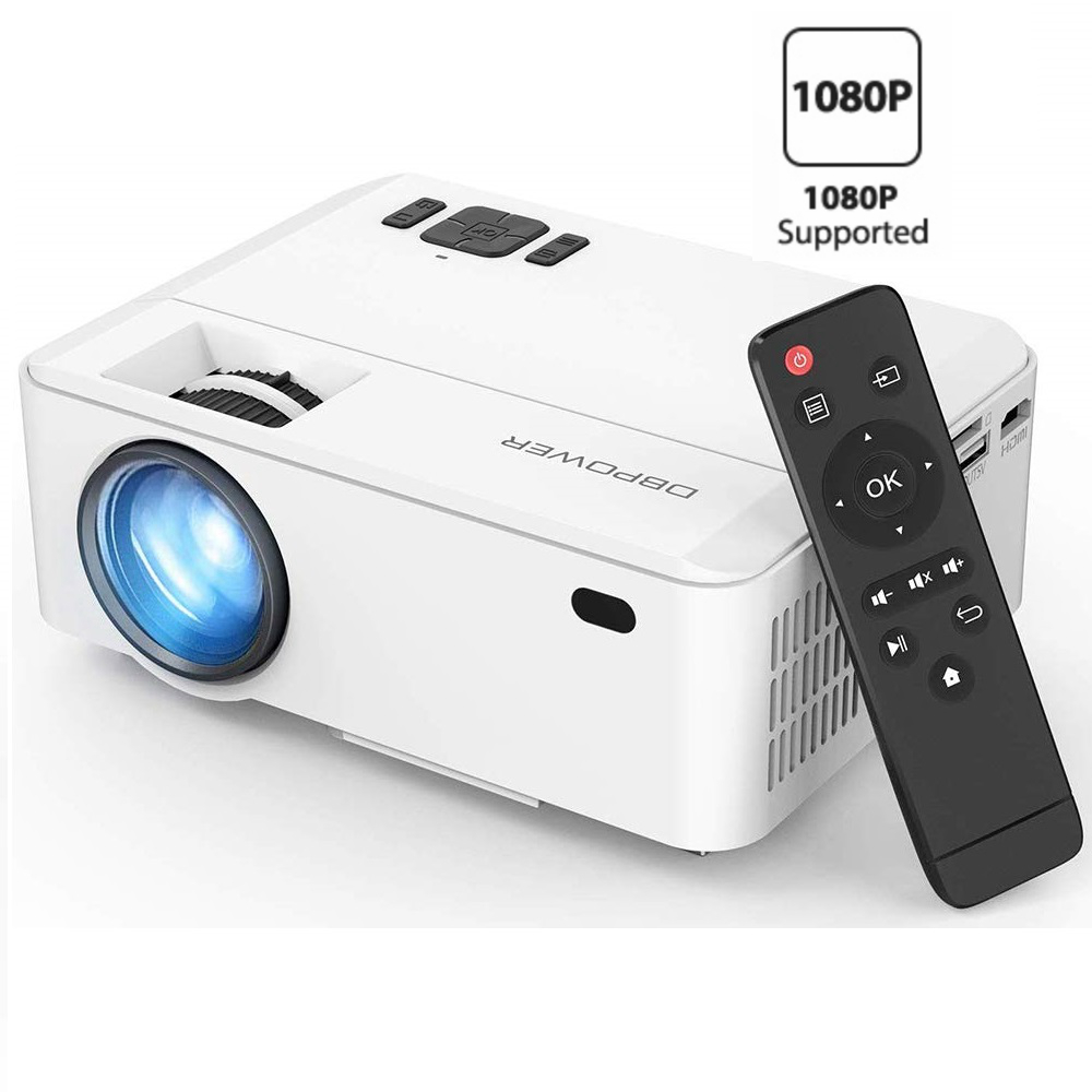 DBPOWER мини портативный проектор для домашнего кинотеатра hd обновленная яркость и снижение шума видеопроектор