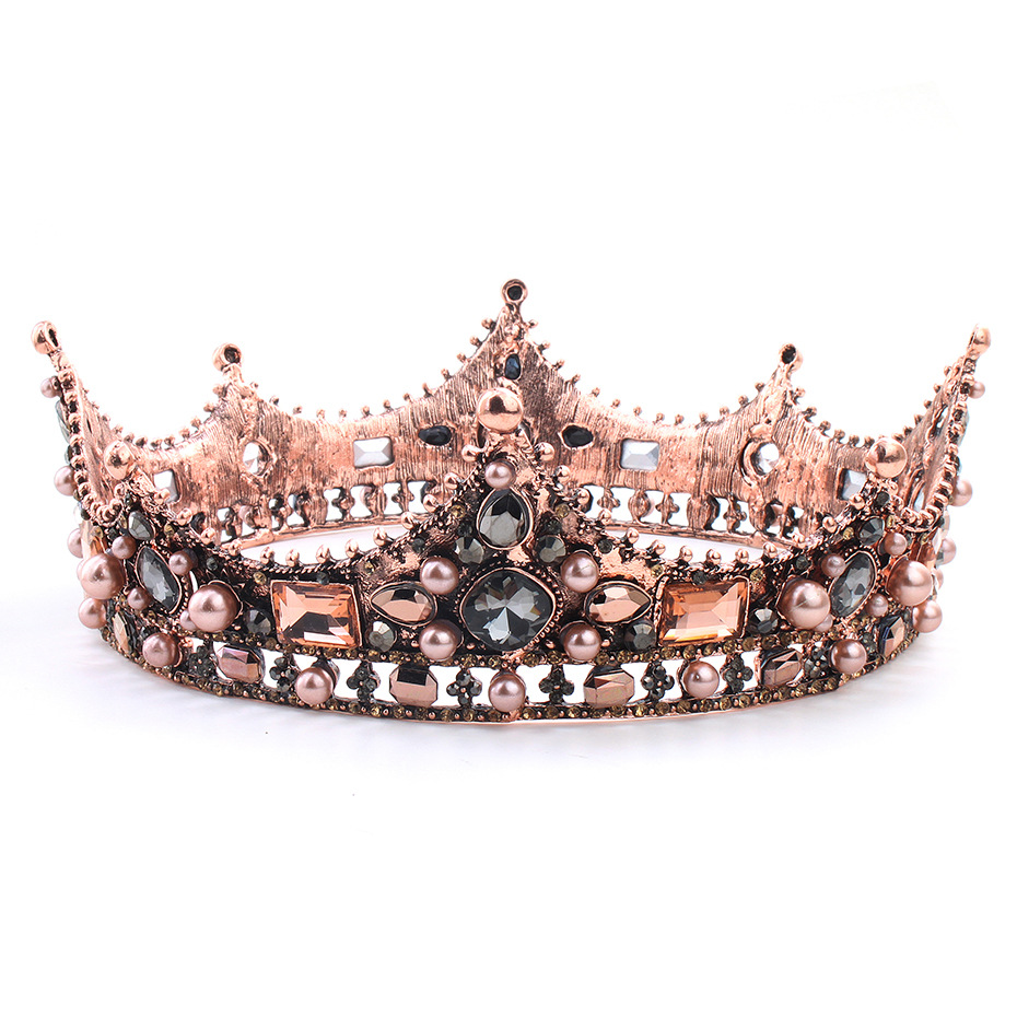 Винтаж Queen Корона Кристалл Rhinestone бусины аксессуары для волос на день рождения Свадебные Корона