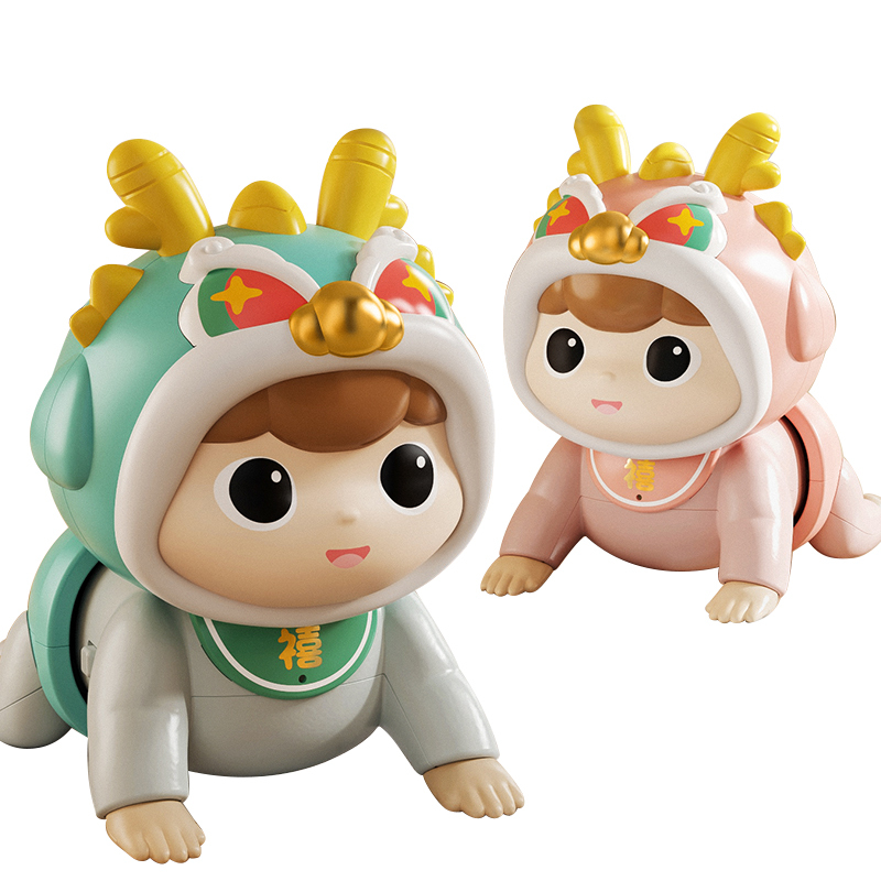 Baby Crawlers Practice Heads-up Toy Electric Crawling Doll Toy 0 to 1 Year Old Newborn Baby Training Crawling Guide Toy