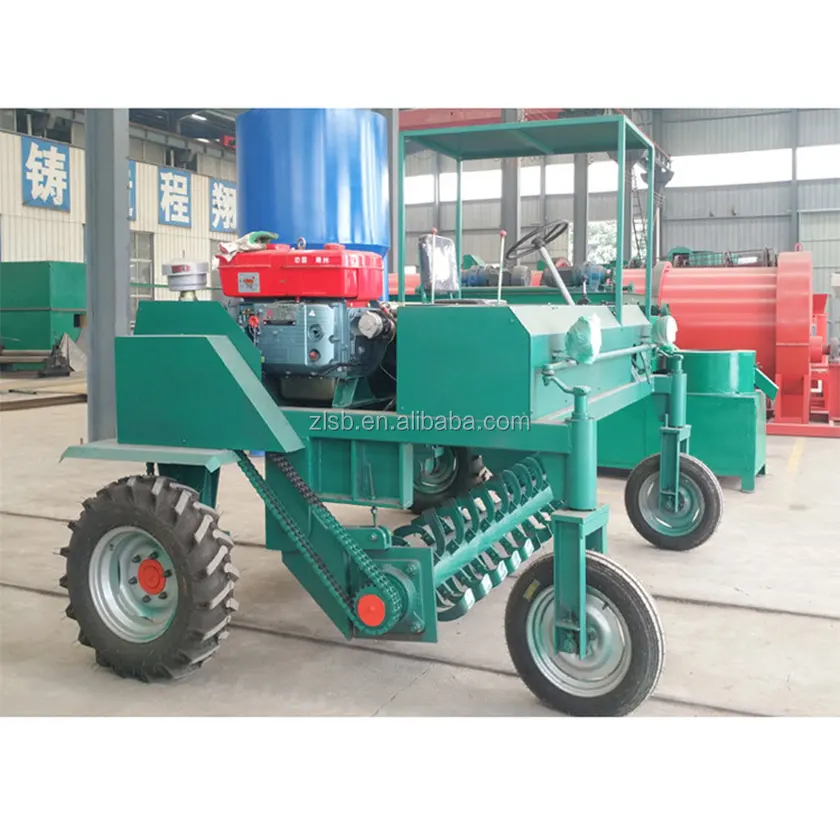 Small farm pig manure wheel type compost turning machine for sale