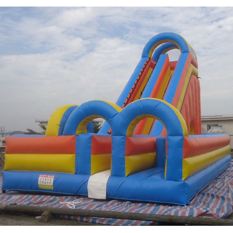 giant amusement park inflatable slide with obstacle games slip slide