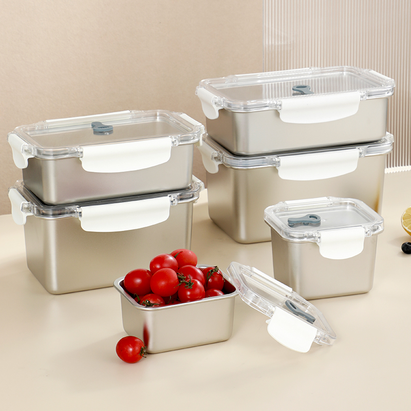 Stainless Steel Food Storage Container Set Airtight Metal Food Storage Container Set Stainless Steel Meal Prep Container Set