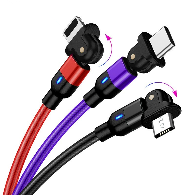 180 градусов телефонный зарядный кабель для Iphone Xr Micro USB кабель для быстрой зарядки USB Type C кабель