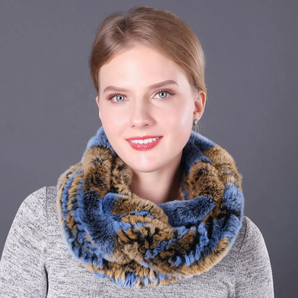 popular winter scarf women Rabbit fur neckwarmer fashion fur scarf