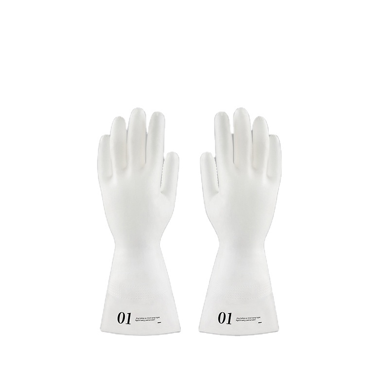 Long 4 pairs of dishwashing women's kitchen artifact ultra-thin tight hand rubber household chores washing durable type