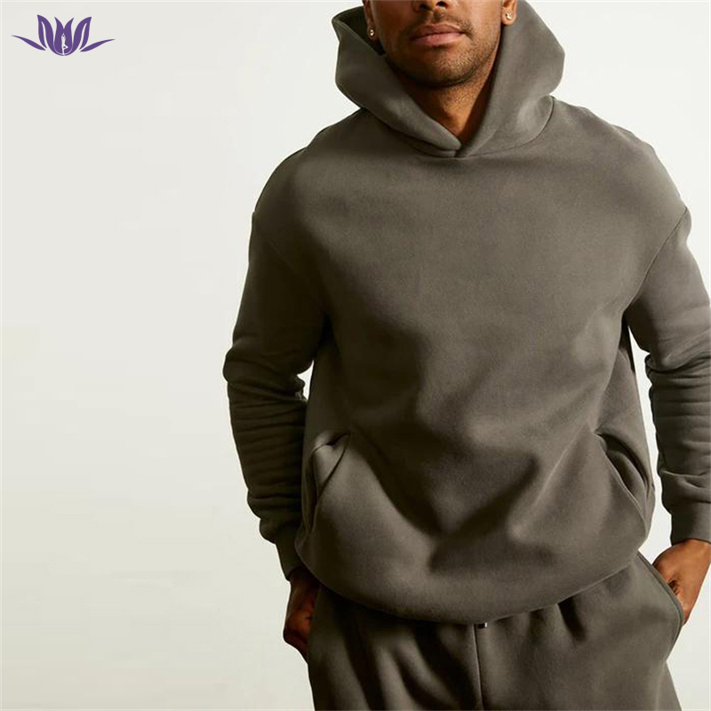 Mens Soft fleece construction Raglan sleeves Oversized hood Kangaroo pocket Hidden zipper pocket Wholesale Hoodies