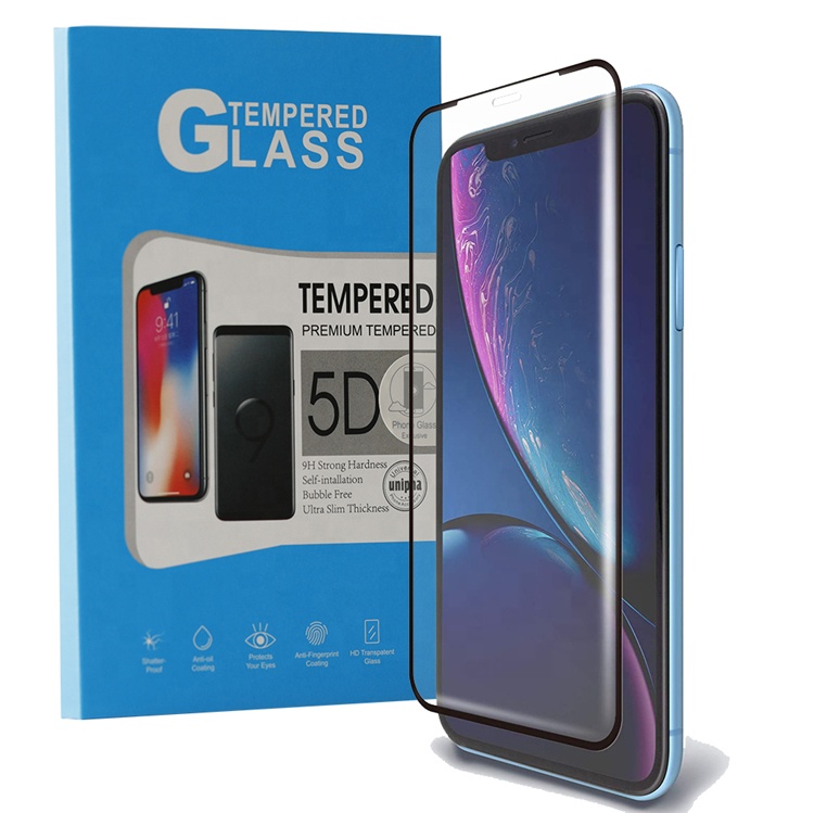 Promotional 360 9D Hardness Mobile Phone Accessories Full Cover Glue Tempered Glass Screen Protector For iPhone 11 Pro Max