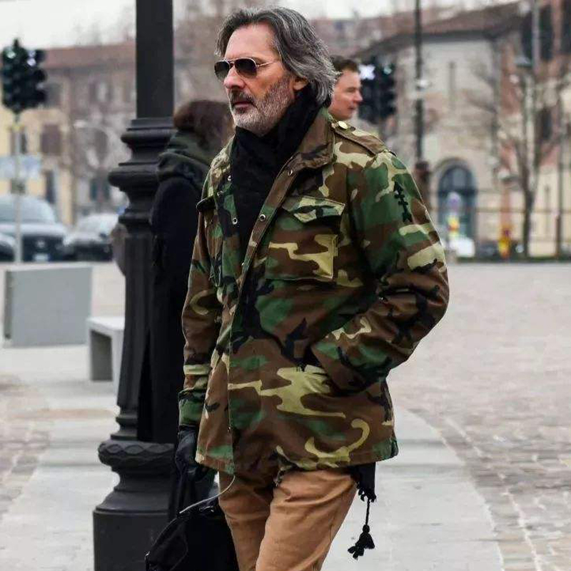 Woodland four-color jungle camouflage M65 windbreaker military uniform winter outdoor thickened tactical coat men and women