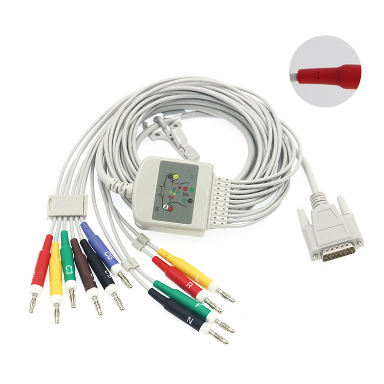 Соединитель Nihon Kohden EKG/ECG Cable (с винтами) Cardiofax Q, 1350, 1350A, ECG-1250A, ECG-9620, ECG-9620L, ECG-9010, ECG-9020,
