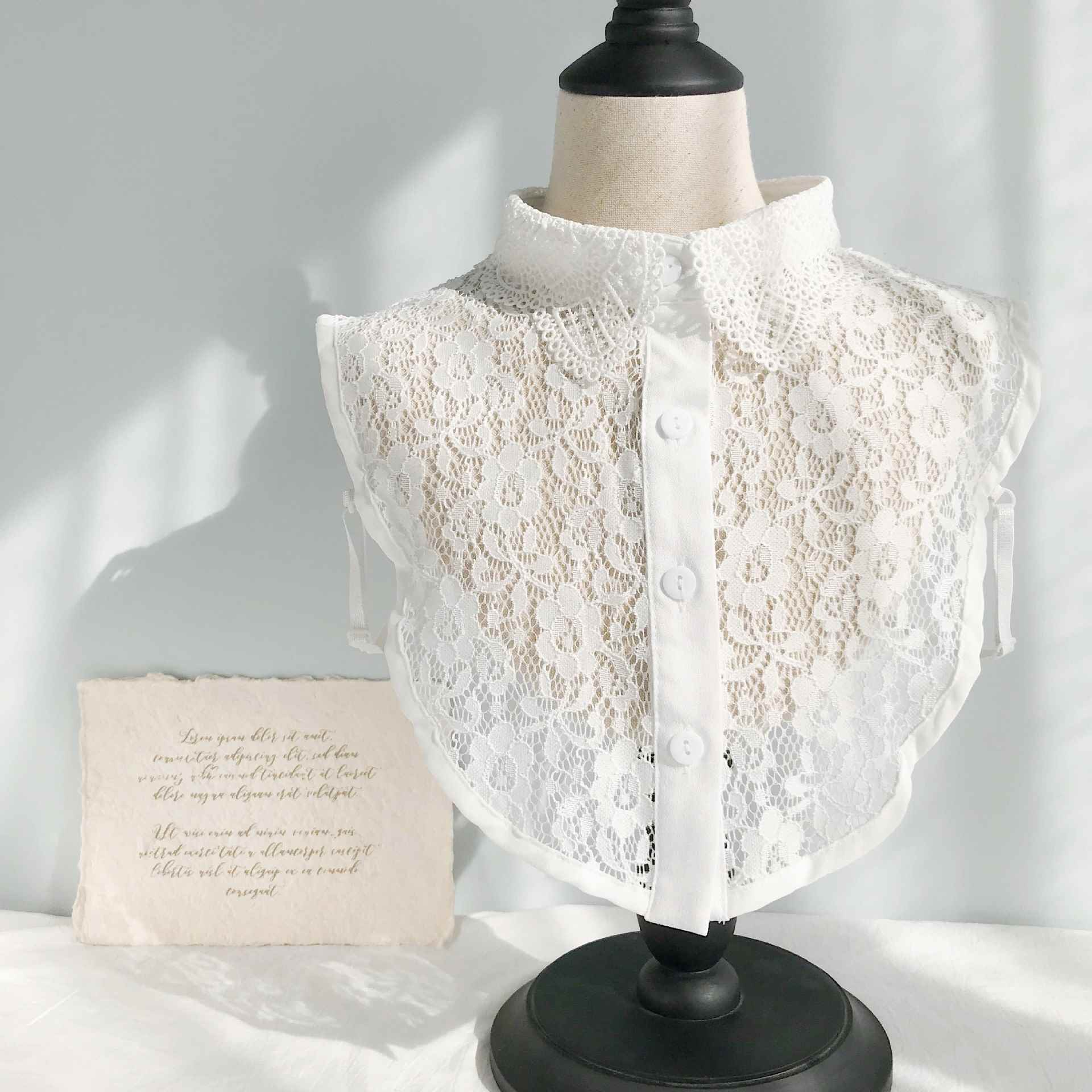 Lace Beaded Women Detachable False Collar For Women Ornament