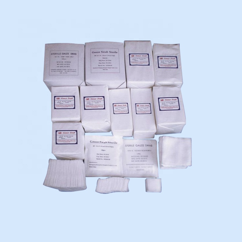 sterile disposable hotsale compress gauze swab 100% cotton hospital gauze sponge