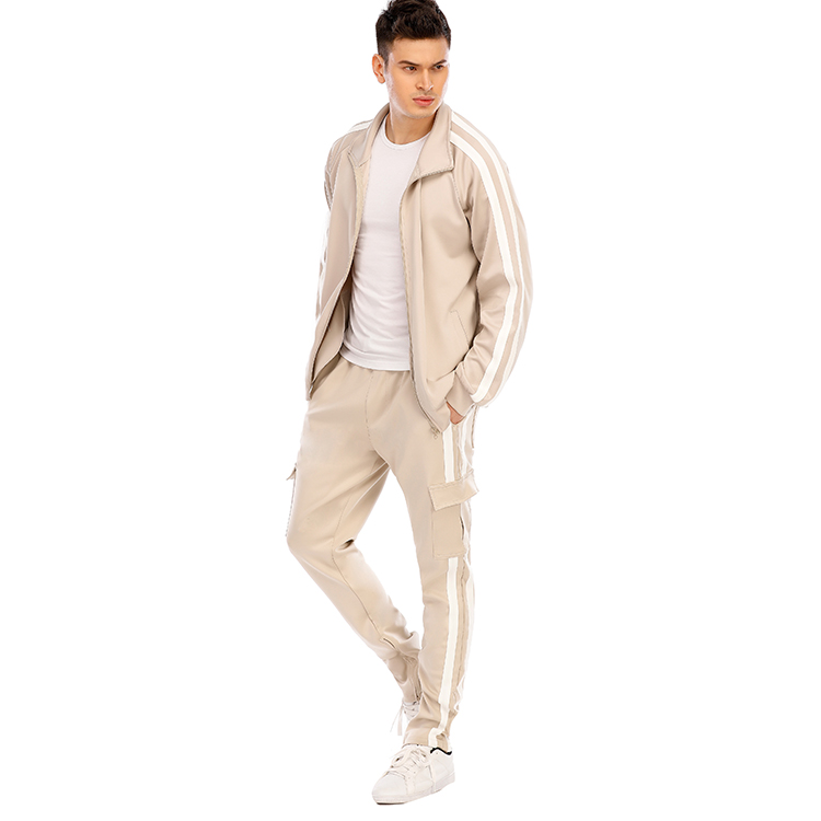 Wholesale OEM ODM Long Sleeve Full-Zip Running Jogging Athletic Sweat Suits 2 Piece Set Custom Logo Mens Tracksuit