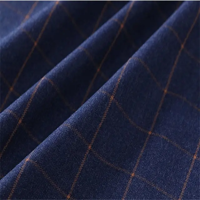 latest suit design men checked coats tartan polyester viscose blend fabric for suit