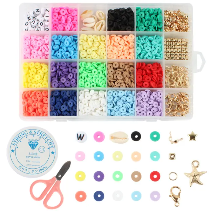 JOJO Fashion Handmade Polymer Clay Acrylic Glass Plastic Seed Bead Diy Beads Kits Bracelet Children Jewelry Diy Making Kit