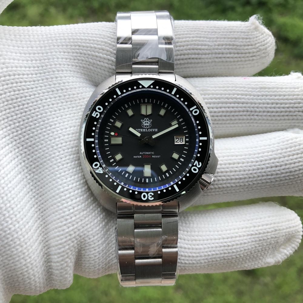 Хит продаж, бренд STEELDIVE SD1970, модернизированные двухцветные светящиеся Керамические механические часы для дайвинга NH35 200 м