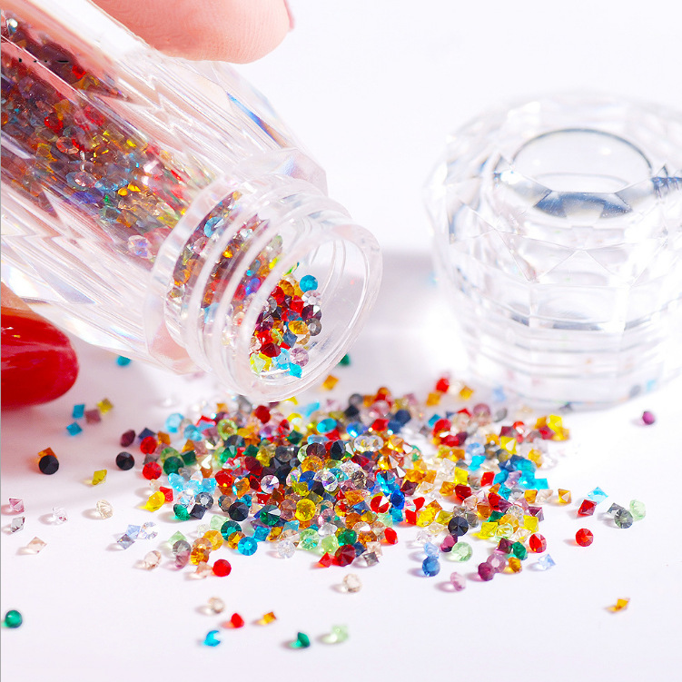Glass Mini Diamonds Strass Bulk Rhinestone for Nail Art Decorations Shiny Point Back Pixie Crystal Micro Nail Art Rhinestone