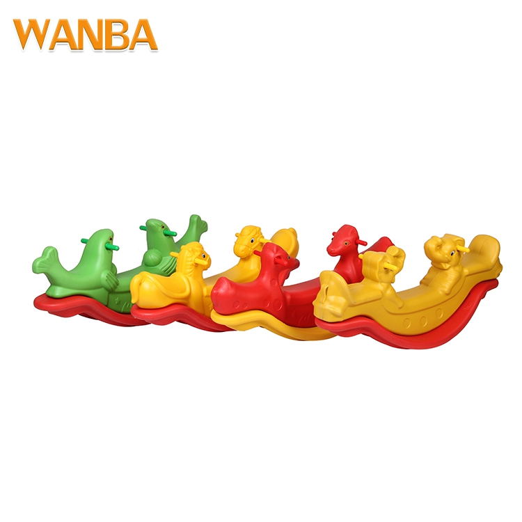 Made In China Superior Quality School Double Seats Twin Horse Seesaw For Kids Plastic
