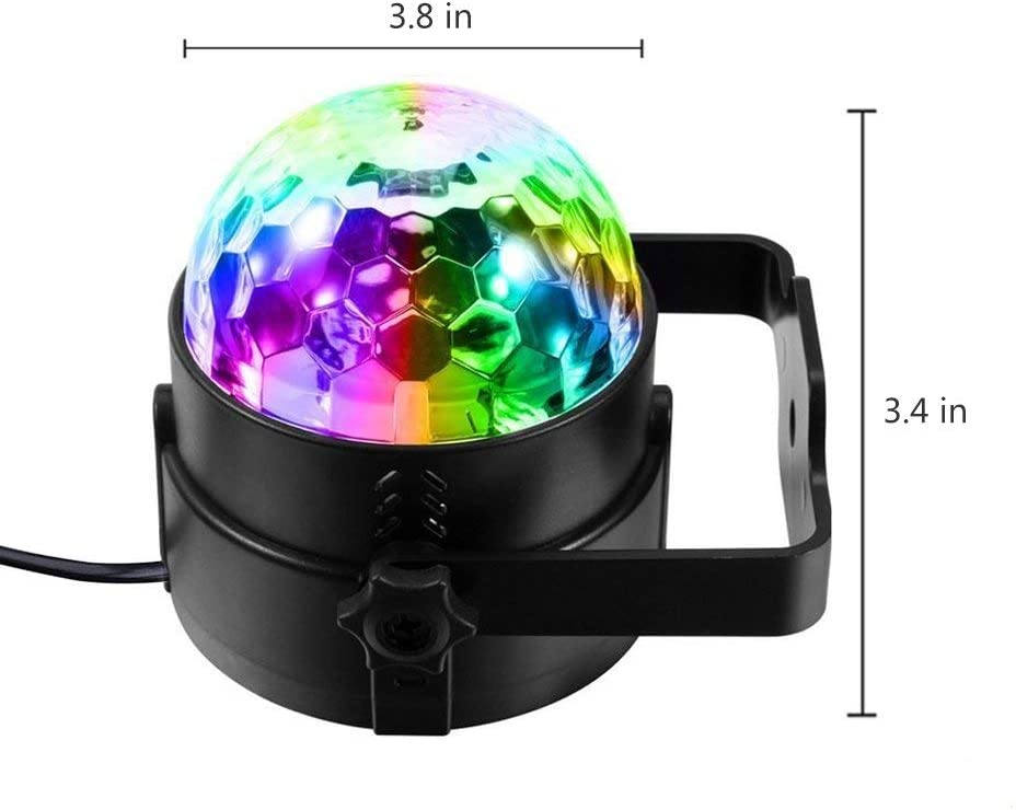 Огни дискотеки с RGB-7 цветов звуковая активация и пульт дистанционного управления Диско-сценический стробоскоп шар огоньки