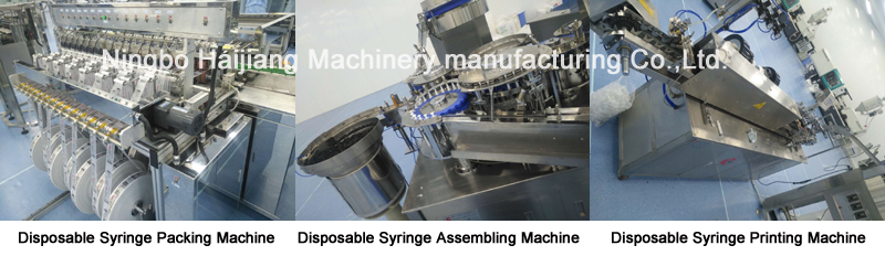 Disposable syringe making machine