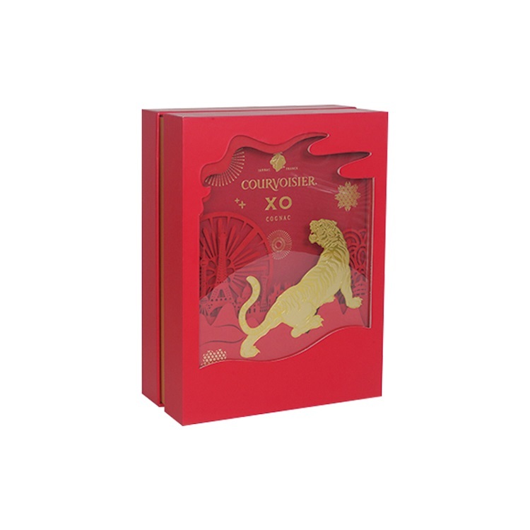 Custom printing luxury Whiskey packaging recycled cardboard gift box with Flannel lining made by a Chinese manufacturer