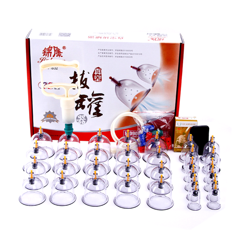 Оптовая продажа, набор Hijama для вакуумного всасывания, 32 шт., пластиковые баночки для терапии, Набор баночек для крови Hijama, наборы баночек