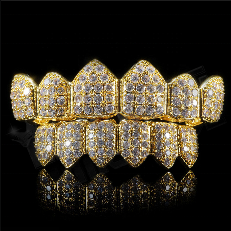 Zuanfa хип-хоп рэпер мужской вампир женский заказной CZ алмаз Fang золото Grillz зубы