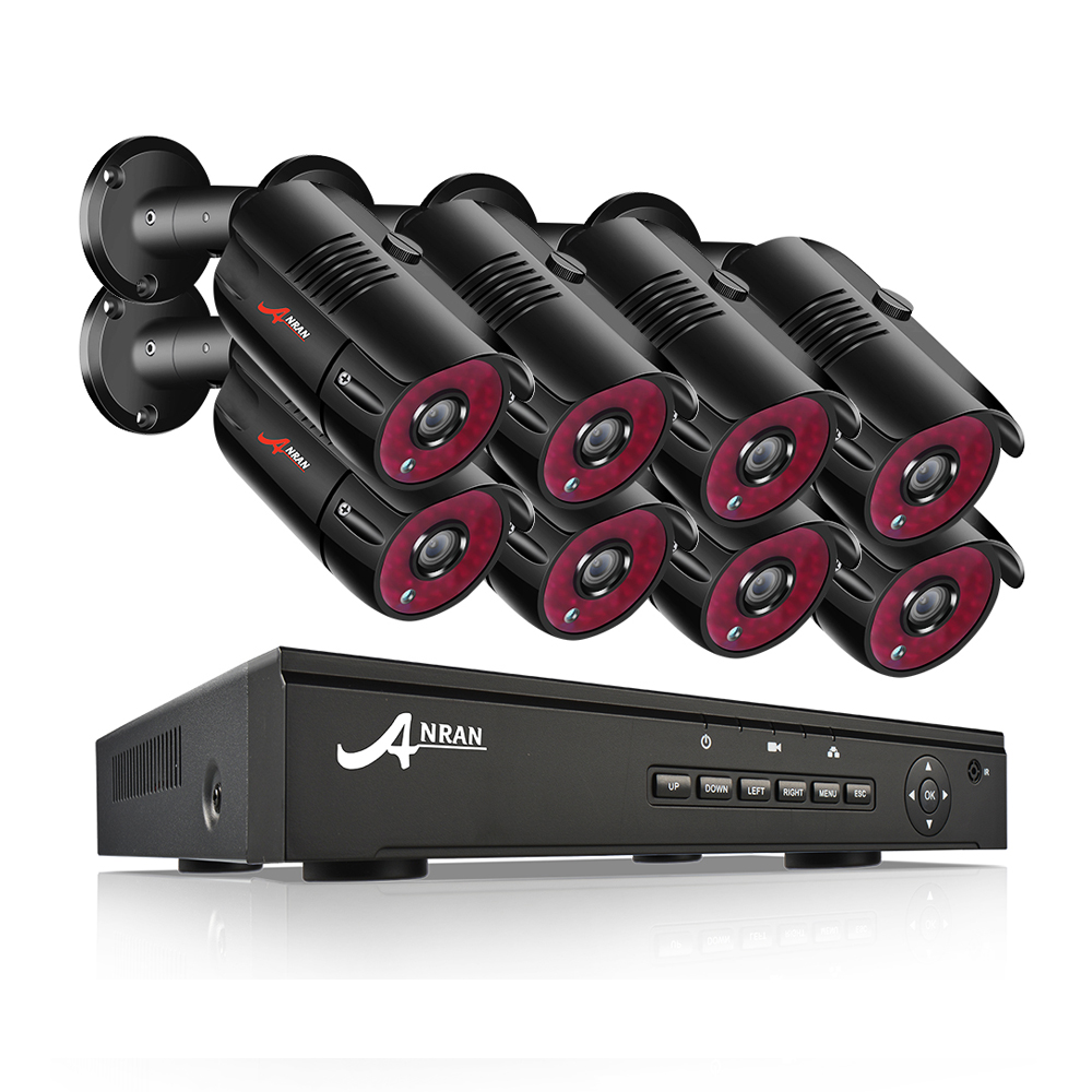ANRAN H.264 + 8CH IP камера комплект охранных систем видеонаблюдения 5MP POE NVR комплект