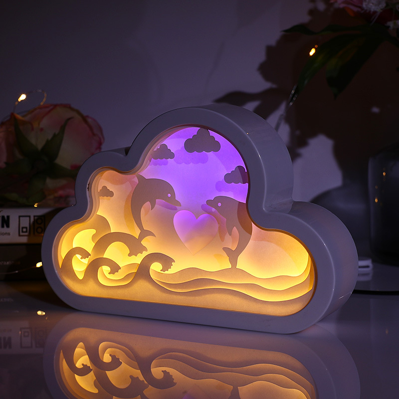 Облако бумага резка лампа Led уникальные декоративные ночные светильники 3D Бумага резьба лампа подарок на день Святого Валентина