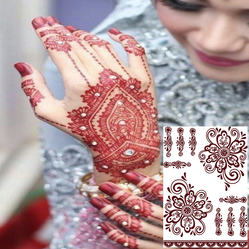 Temporary Tattoo Stickers Lace Sexy Body Waterproof Tattoo stickers Feather Mandala Flower Body Art Large Big Arm Tattoos Lace