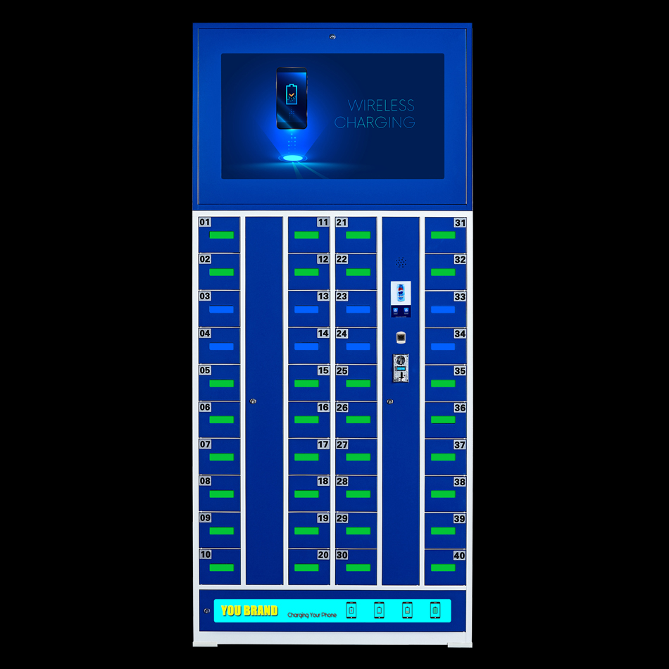 40 lockers metal cell phone charging locker fingerprint lock system