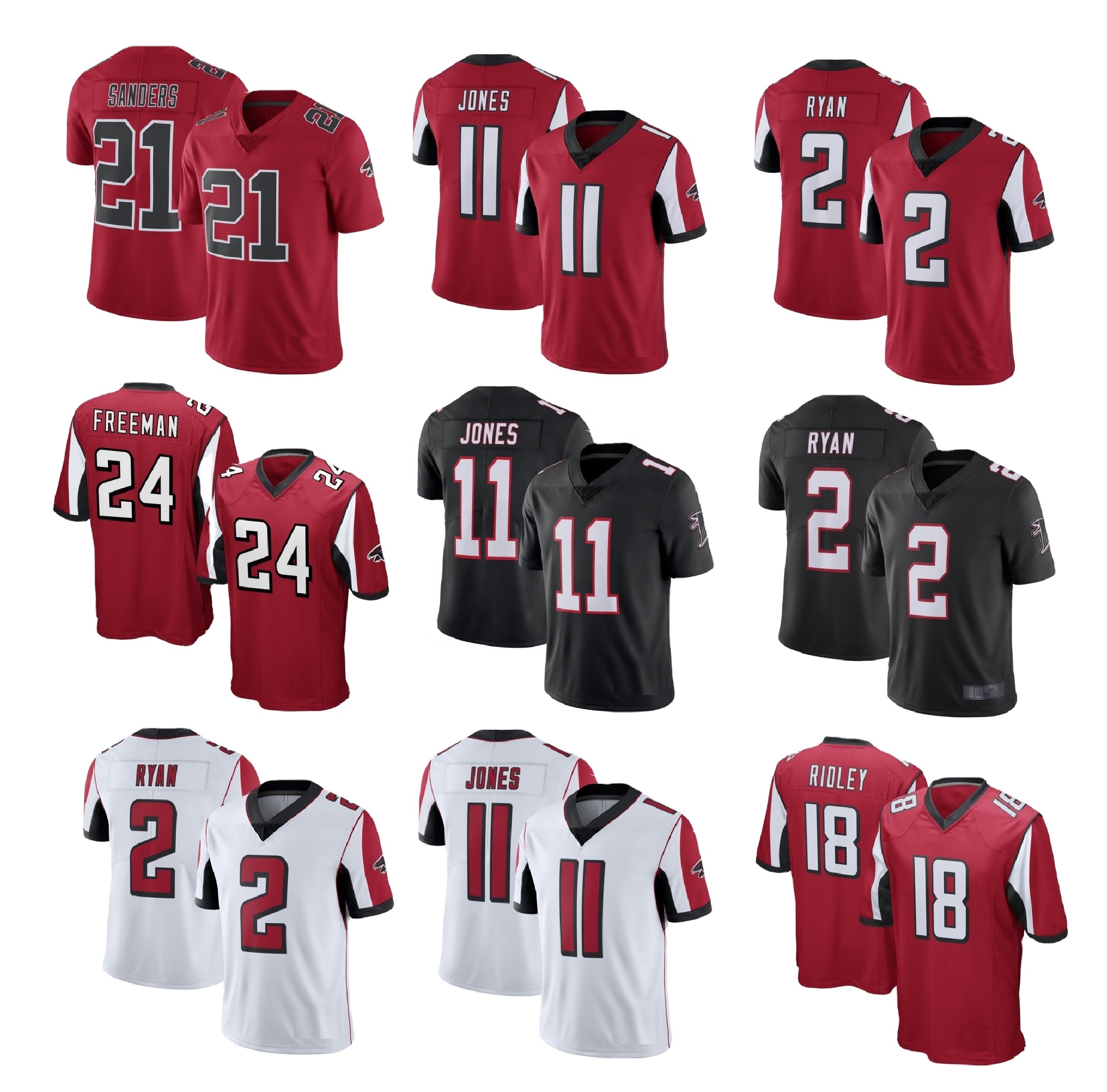 Футболки с сублимационной прошивкой Ридли, Devonta Freeman, Deion Sanders, Мэтт Райан, Даниэль Джонс, американский футбол