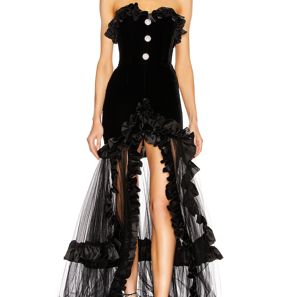 Ocstrade Runway New Fashion Maxi Long Bandage Dress 2020 Women Sexy Strapless Black Bandage Dress Evening Party Dress