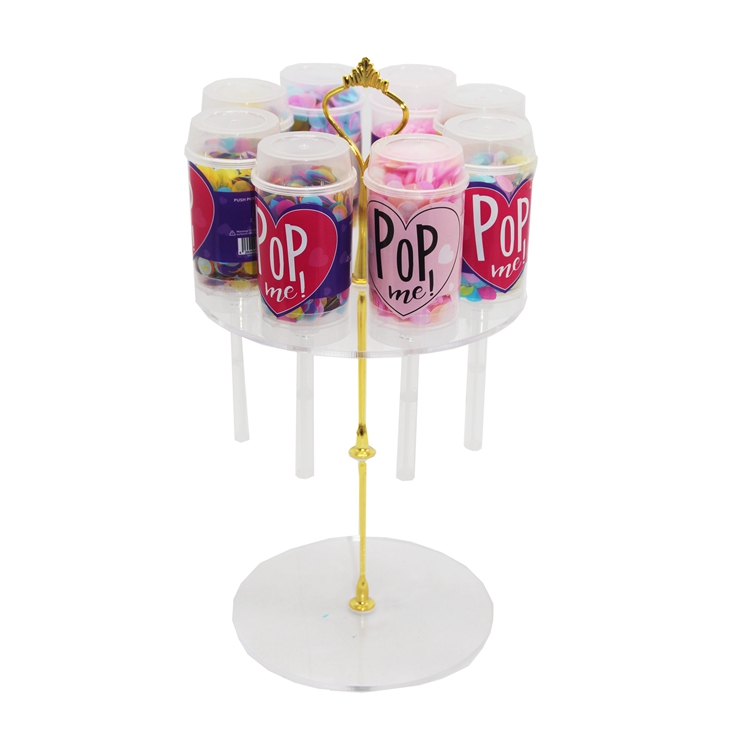 Amazon Hot Sell 11/15/20cm New Type Biodegradable Round Tissue Birthday Wedding Confetti Popper Push Pop