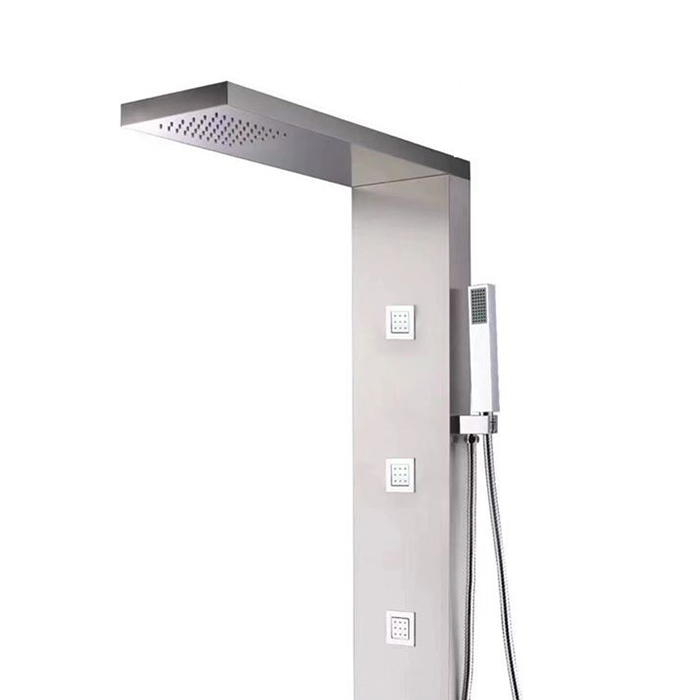 New Arrival Luxury Bathroom Shower Panel Stainless Steel Modern Minimalist Panel - TR-16710 Single Handle with Slide Bar Satin