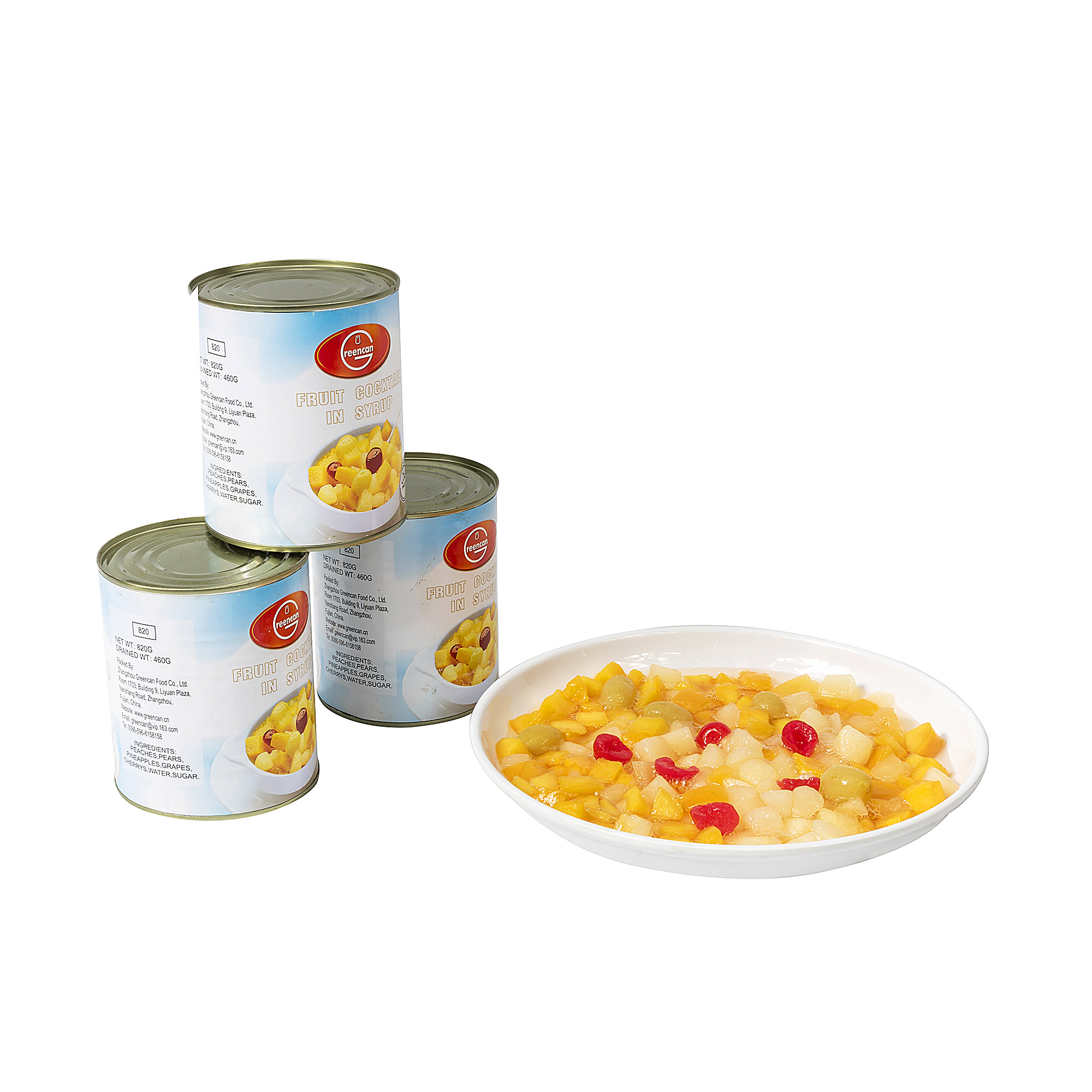 OEM wholesale canned fruit cocktail fresh sweet mixed passion tropical fruit in light syrup tin packing can food