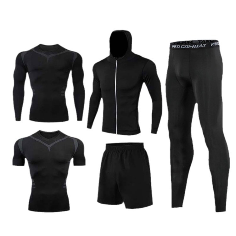 Fitness set men spring and autumn quick dry clothes sports running clothes training tights basketball equipment morning running