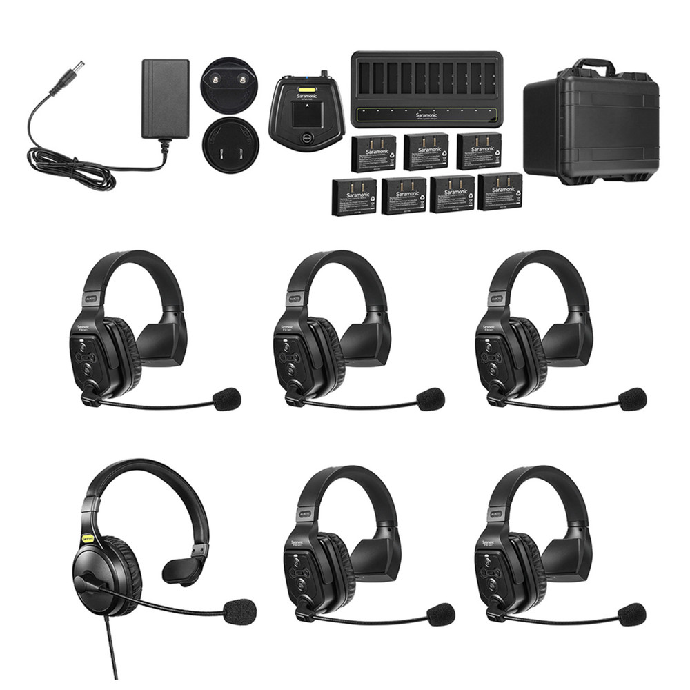 Saramonic WiTalk WT6S 6 человек полный дуплекс 1,9 ГГц Беспроводная однонаушная гарнитура домофон с концентратором и корпусом