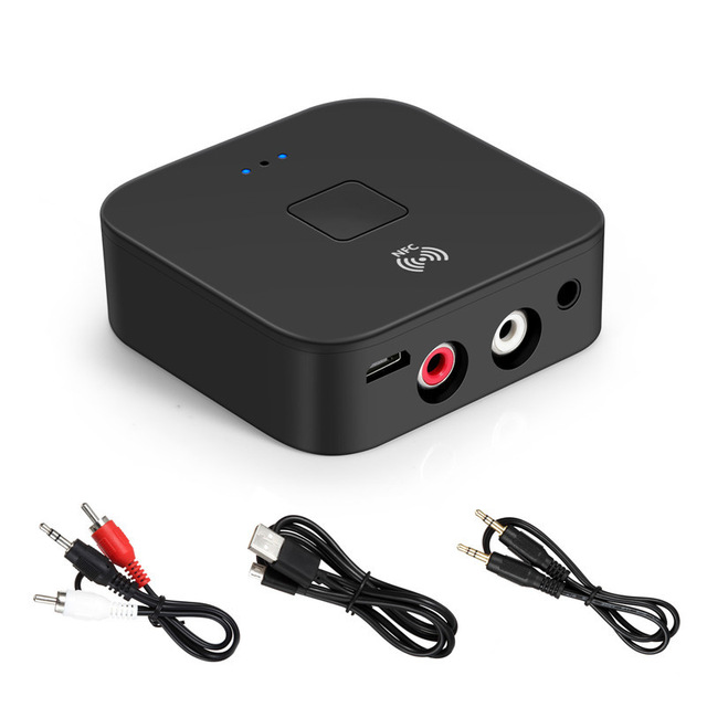 K383 RCA аудио сигнал приемник APTX LL 3,5 мм 3,5 AUX Jack Музыкальный беспроводной адаптер с микрофоном NFC для автомобиля тв колонки Авто Вкл/Выкл