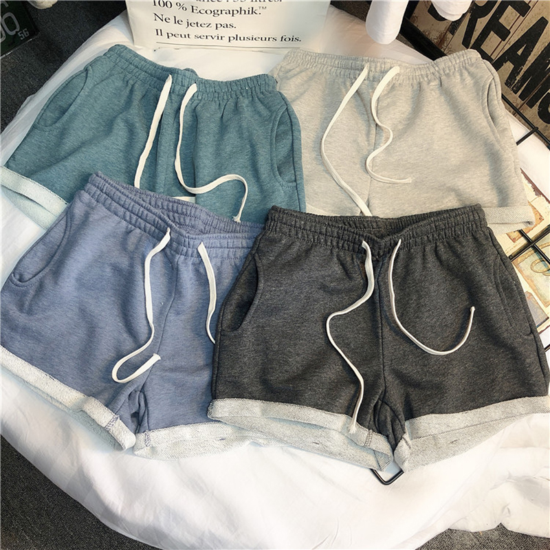 Wholesale summer drawstring sweat shorts custom sports fitted women pants jogger fitness shorts woman