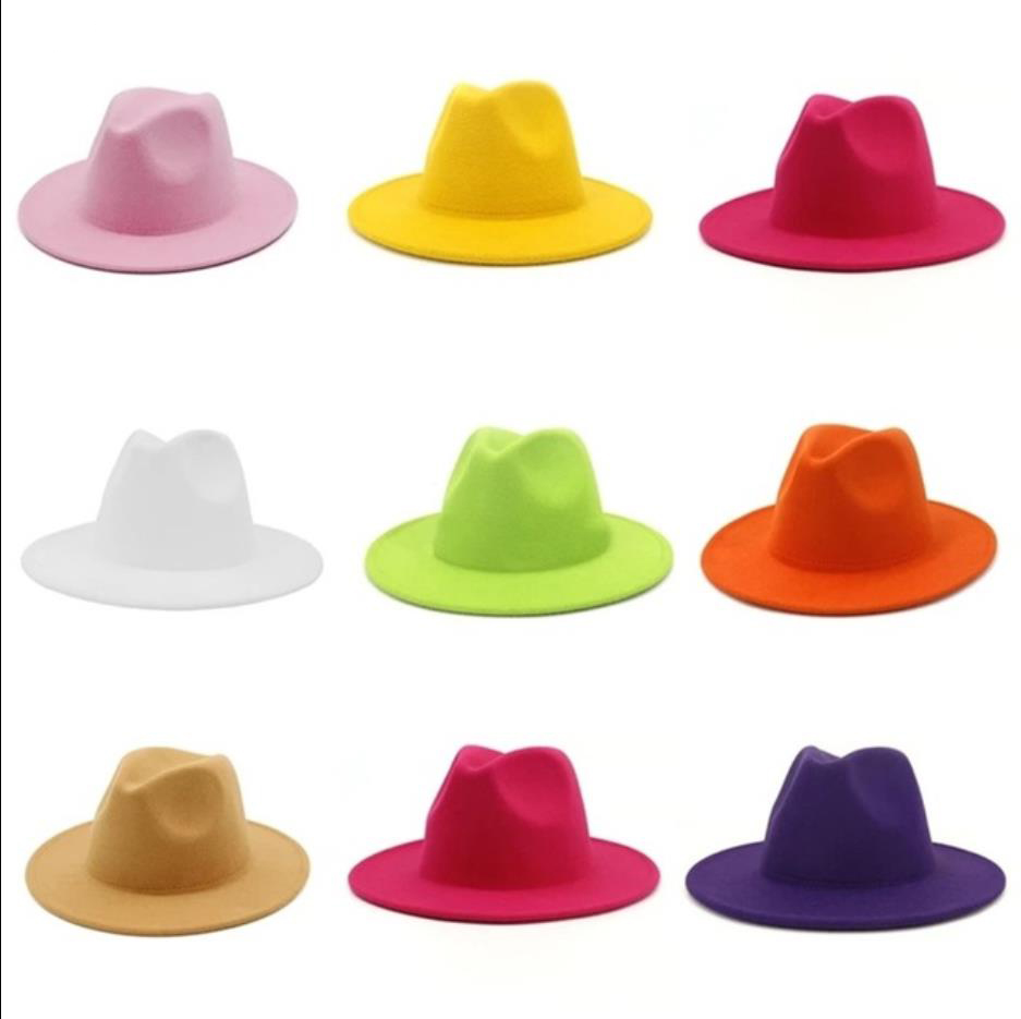 Sombrero Panama Felt Jazz Hat Multi Color Custom Logo Fedora Hat
